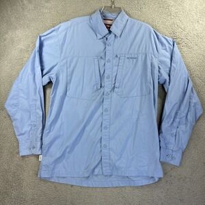 Simms Shirt Mens Large Tall Blue COR3 Long Sleeve Vented Button Up Sport Fishing